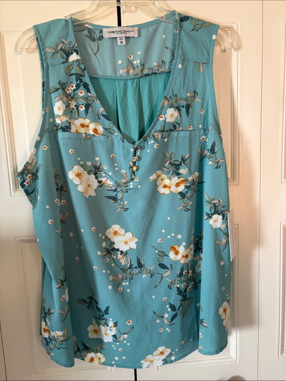 Cottagecore flowy soft Floral Free-Spirited Flowy VintageInspired Green NWT 3X